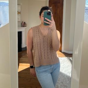 Cupcakes and Cashmere Sleeveless Sweater, tan/light brown, Size S